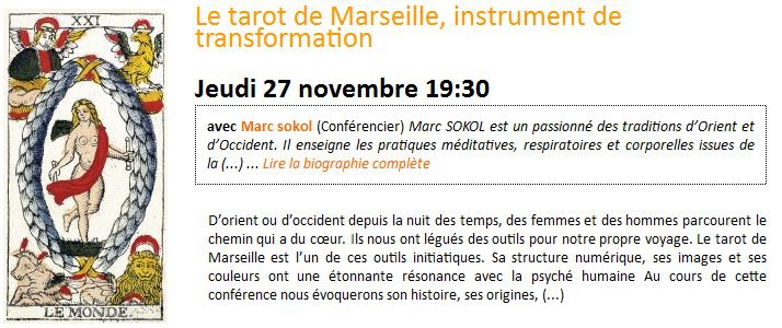 Le tarot de Marseille, instrument de transformation
