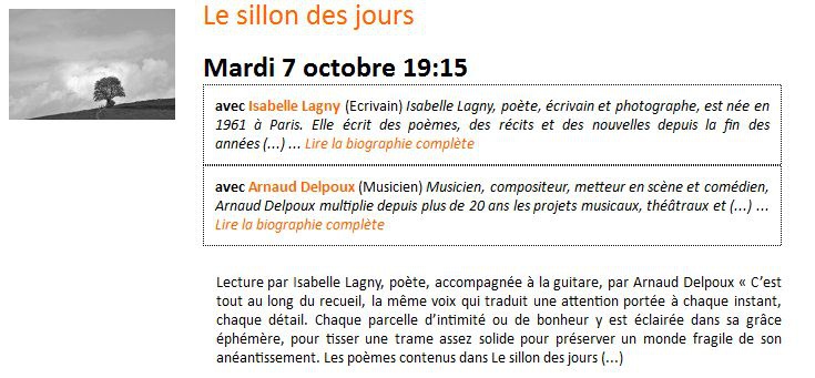 Le sillon des jours