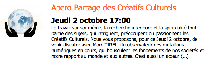 Apero Partage des Créatifs Culturels