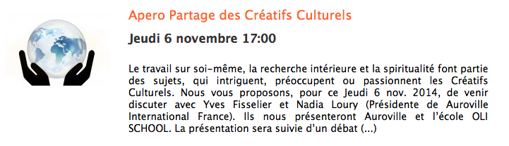 Apero Partage des Créatifs Culturels