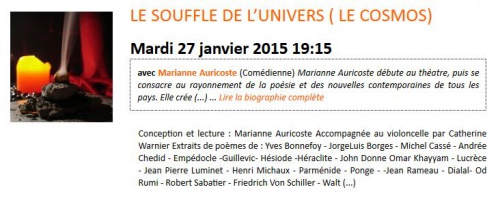 Littérature: Le souffle de l'univers (le cosmos)