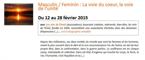 Masculin / Feminin : La voie du coeur, la voie de l’unité