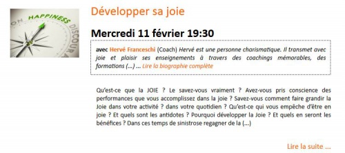 Conférence : Développer sa joie