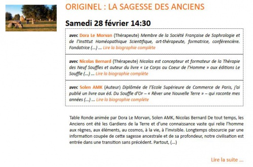 Conférence: ORIGINEL : LA SAGESSE DES ANCIENS