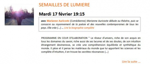 Littérature: Semaille de lumière