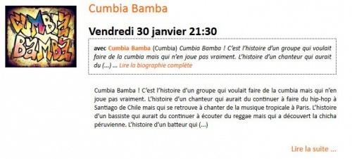 Musique: Cumbia Bamba