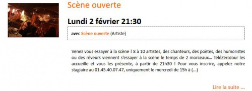 Musique: Scène ouverte