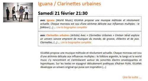 Musique: Iguana / Clarinettes urbaines