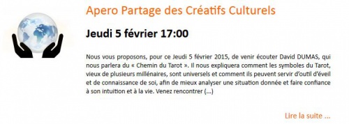 Apero Partage des Créatifs Culturels