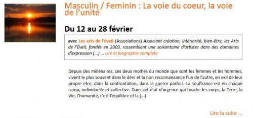 Masculin / Feminin : La voie du coeur, la voie de l’unité