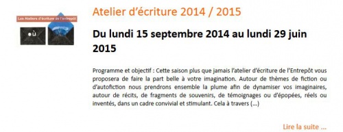 Atelier d’écriture 2014 / 2015