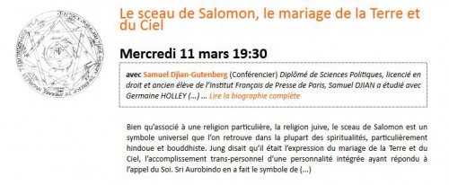 Le sceau de Salomon, le mariage de la Terre et du Ciel