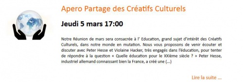 Apero Partage des Créatifs Culturels