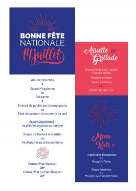 Menu Fête Nationale