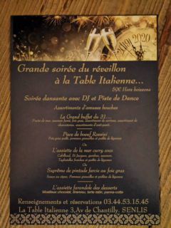 Menu du réveillon