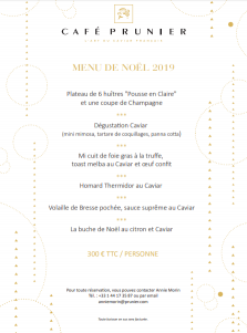 Menu de Noel
