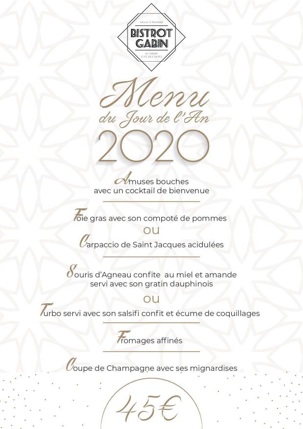 Menu du nouvel an