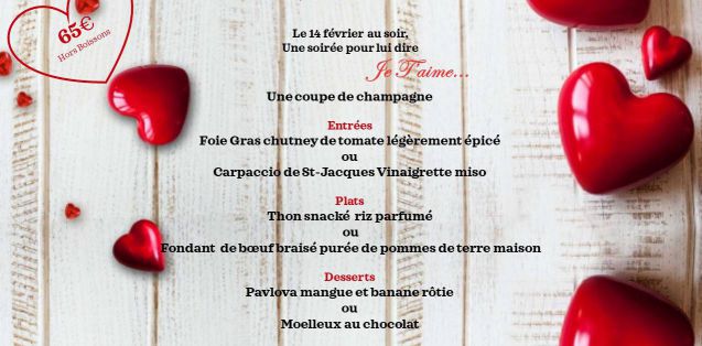 AMOUR & GOURMANDISE: VENDREDI 14 FEVRIER