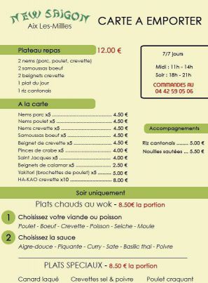 CARTE À EMPORTER