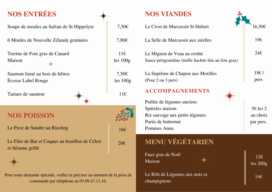Menu de Fêtes