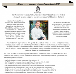 Le Pharamond vous souhaite une excellente année 2016 !