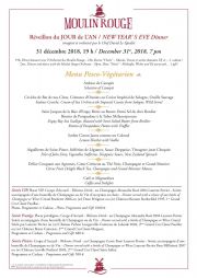 Réveillon du JOUR de L’AN / MENU SPECIAL