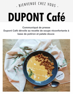 Dupont Café dévoile sa recette de soupe réconfortante à base de potiron et patate douce